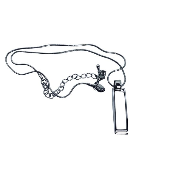 Lia Sophia Snake Chain Necklace With Reversable Black To White Pendant (5660) - Picture 3 of 5